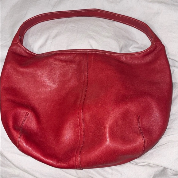 Coach Red Leather Shoulder Bag - Picture 9 of 12